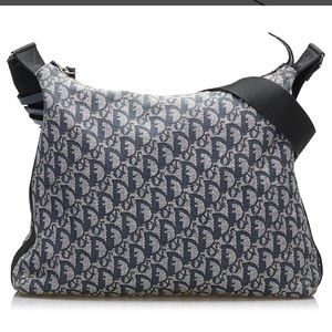 Christian Dior Trotter Diorissimo Messenger Bag blue denim handbag crossbody
